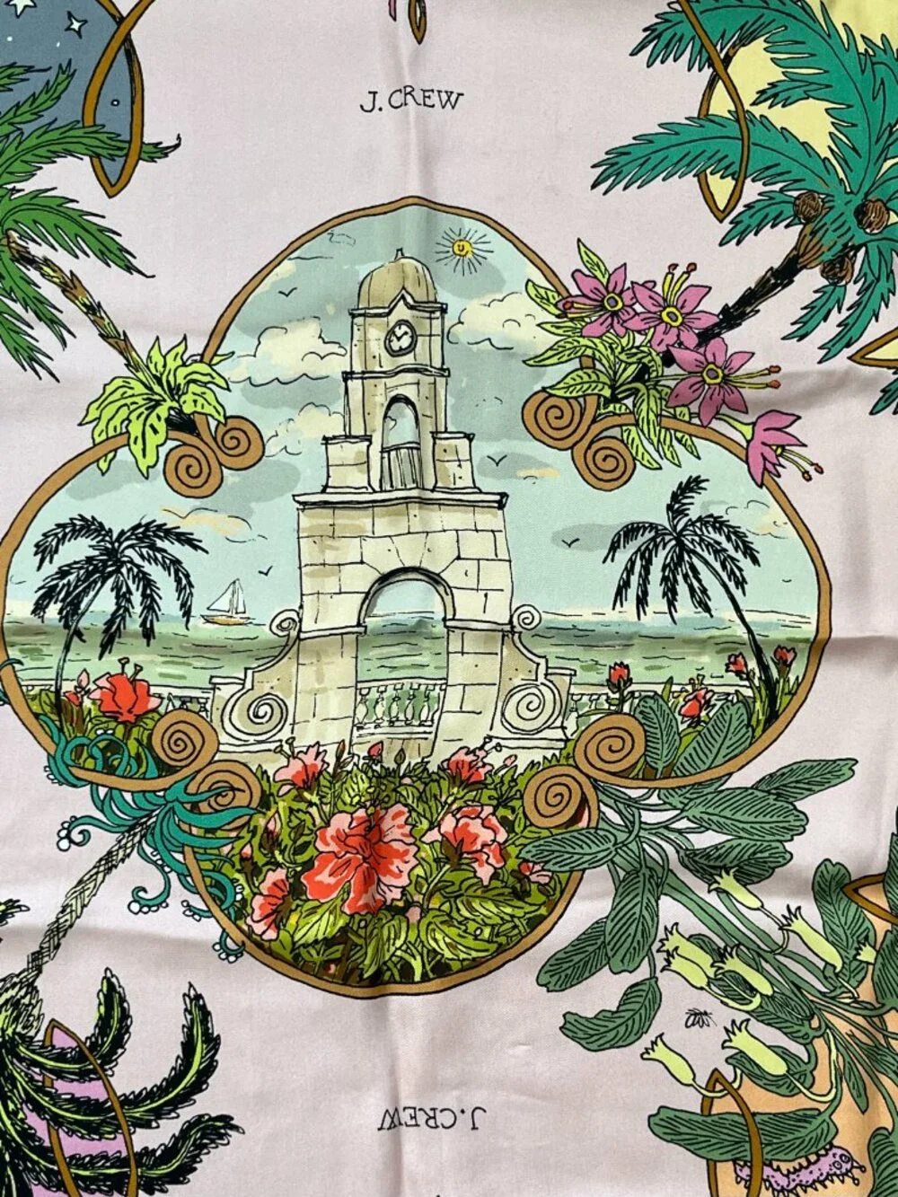 J. Crew Limited Edition Palm Beach Silk Scarf NWT